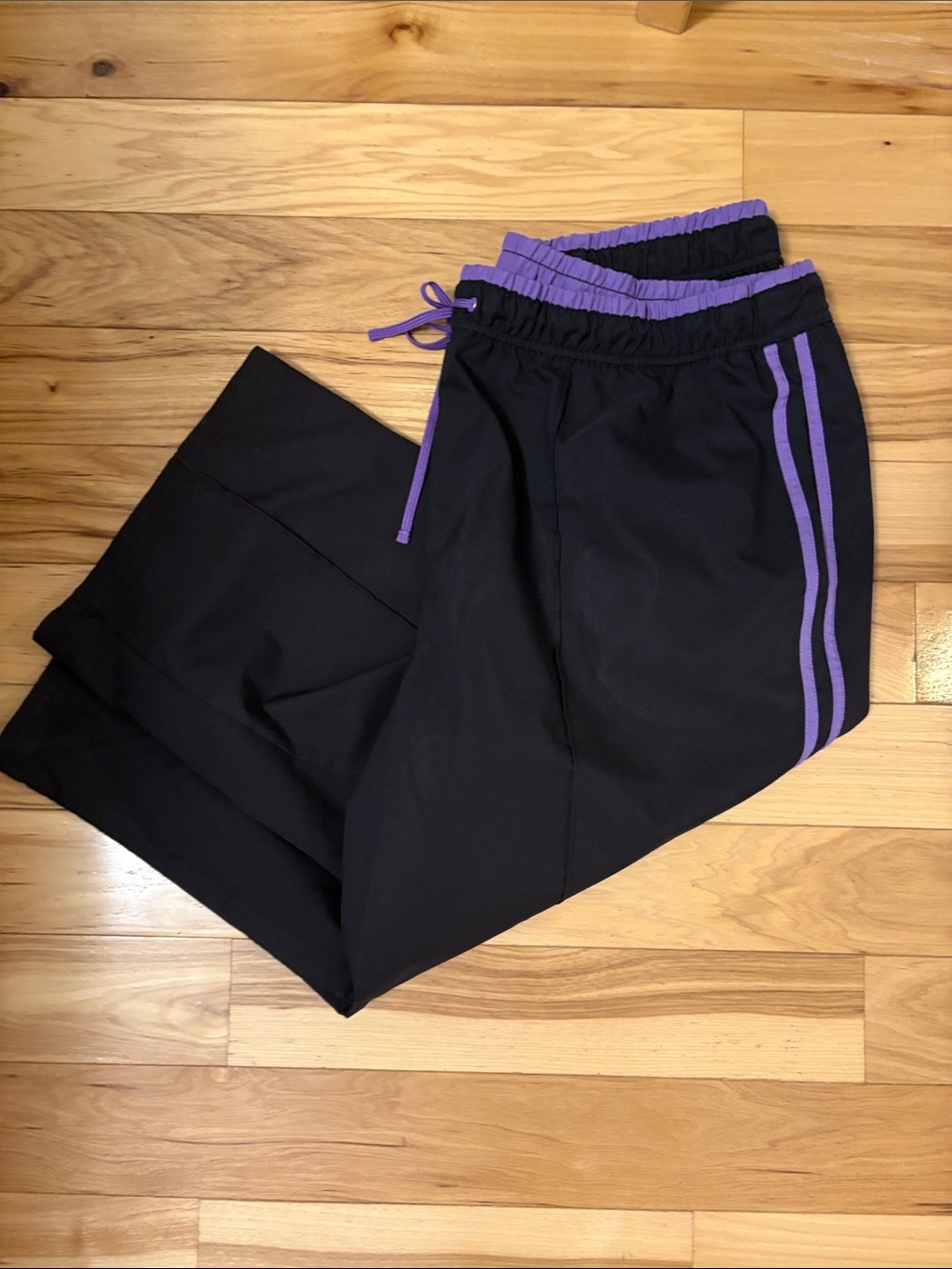 made for life Black track pants with Purple Trim (1x)